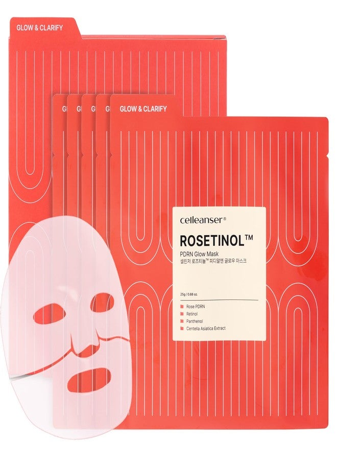 سيلينزر قناع CELLEANSER ROSETINOL™ PDRN Glow Mask – قناع هيدروجيل للوجه بتركيبة الورد PDRN والريتينول (25 جم × 5 قطع) يمنح البشرة النعومة والإشراقة الصحية. - Image 1